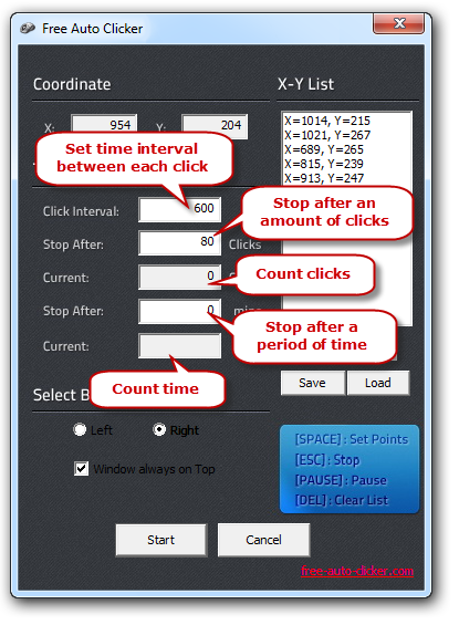 auto clicker with intervals